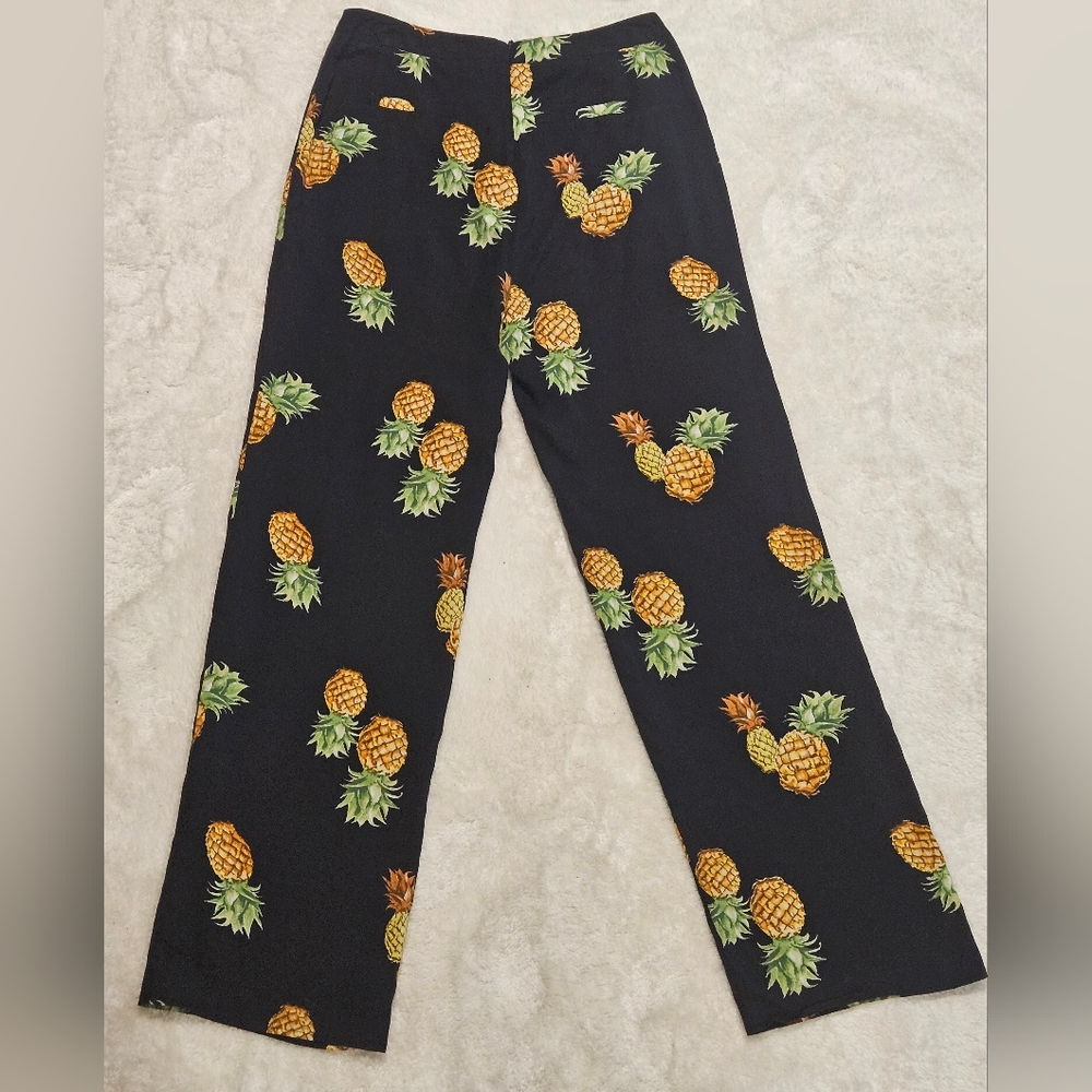 Wild Honey Black Straight Leg Pants Size M Tropical Resortwear TOP AVAILABLE - Picture 6 of 16